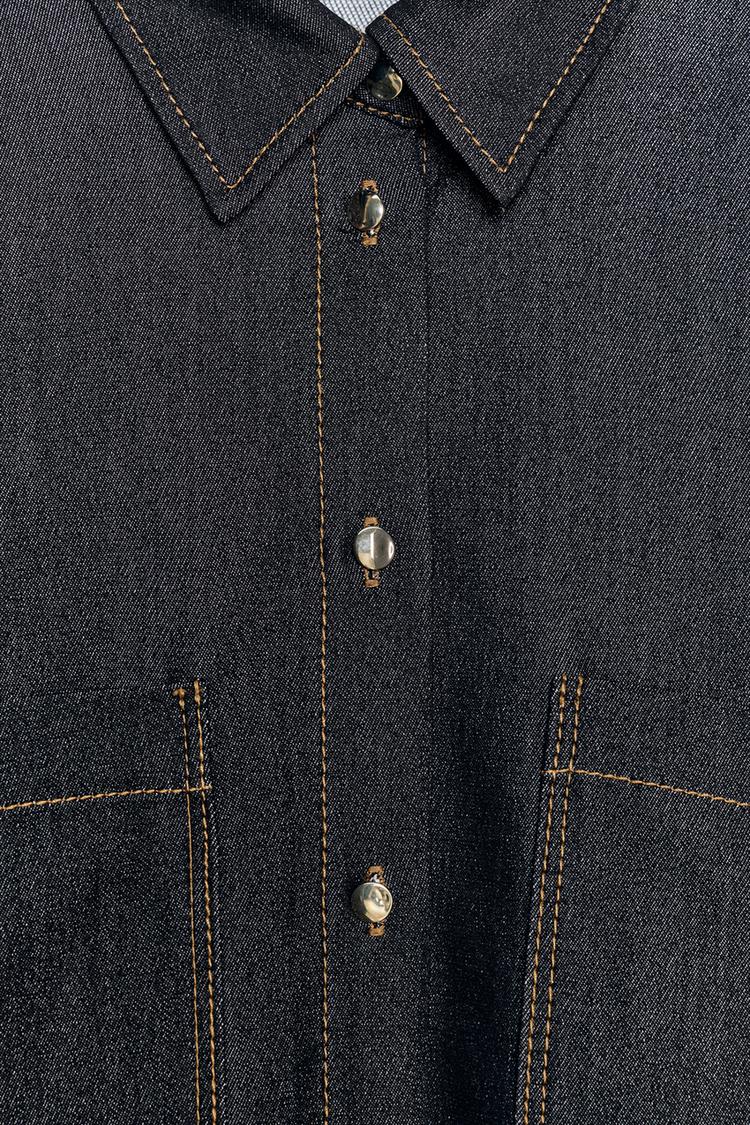 Chemise oversize à surpiqûres contrastées